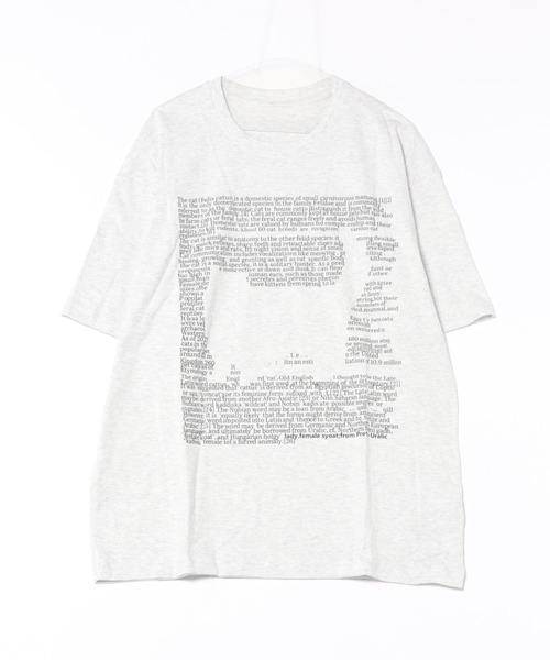 FreeZone(フリーゾーン)の「キャットシルエットテキストプリントTシャツ(Tシャツ/カットソー・メンズ・ブラック/ホワイト/ライトグレー/ピンク/ネイビー・F)」の3枚目の写真