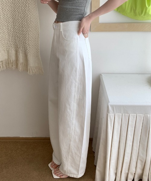 FREE STYLISTS(フリー スタイリスト)の「YUGA_YGMC Carvy wide length pants(デニムパンツ・レディース・ネイビー/ホワイト・L/M/S)」の5枚目の写真