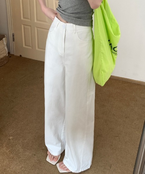 FREE STYLISTS(フリー スタイリスト)の「YUGA_YGMC Carvy wide length pants(デニムパンツ・レディース・ネイビー/ホワイト・L/M/S)」の7枚目の写真