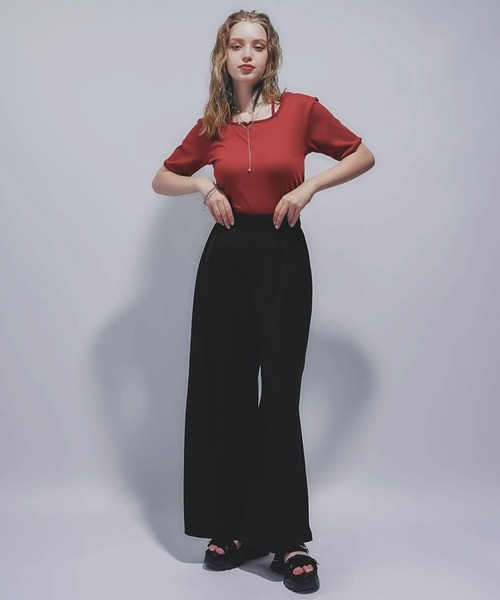 HARE（ハレ）の「ハイショクリブT(HARE)（Tシャツ/カットソー・レディース・アイボリー/ブラック/オレンジ/レッド・FREE）」の5枚目の写真