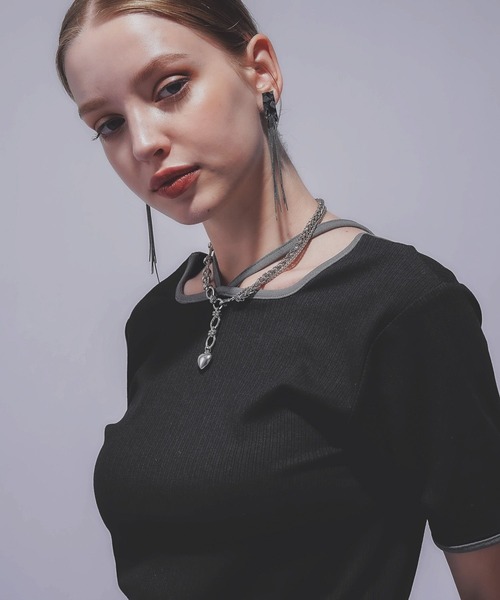 HARE（ハレ）の「ハイショクリブT(HARE)（Tシャツ/カットソー・レディース・アイボリー/ブラック/オレンジ/レッド・FREE）」の22枚目の写真