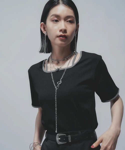 HARE（ハレ）の「ハイショクリブT(HARE)（Tシャツ/カットソー・レディース・アイボリー/ブラック/オレンジ/レッド・FREE）」の21枚目の写真