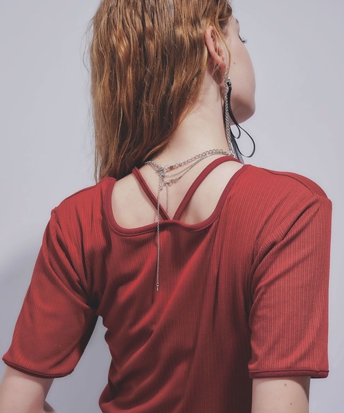 HARE（ハレ）の「ハイショクリブT(HARE)（Tシャツ/カットソー・レディース・アイボリー/ブラック/オレンジ/レッド・FREE）」の16枚目の写真