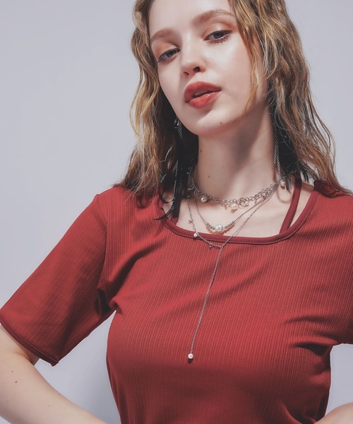 HARE（ハレ）の「ハイショクリブT(HARE)（Tシャツ/カットソー・レディース・アイボリー/ブラック/オレンジ/レッド・FREE）」の14枚目の写真