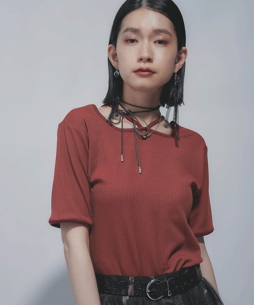 HARE（ハレ）の「ハイショクリブT(HARE)（Tシャツ/カットソー・レディース・アイボリー/ブラック/オレンジ/レッド・FREE）」の13枚目の写真