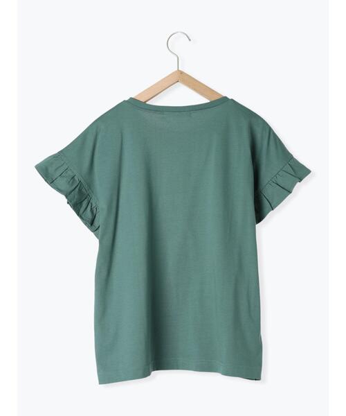 Samansa Mos2 blue（サマンサモスモスブルー）の「【USAコットン】フリルTシャツ（Tシャツ/カットソー・レディース・オフホワイト/ブラック/グリーン・F）」の22枚目の写真