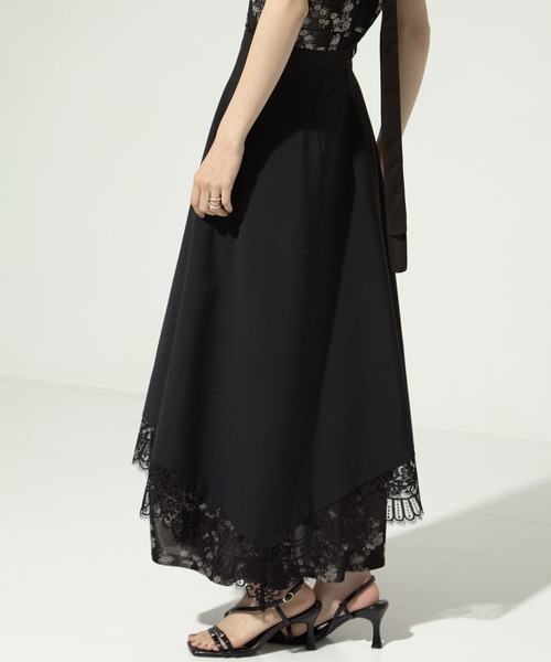 AKANE UTSUNOMIYA（アカネウツノミヤ）の「【AKANE UTSUNOMIYA/アカネウツノミヤ】《STUDIOUS別注》 lace hem skirt/レースヘムスカート（スカート・レディース・ブラック/グレー・36/38）」の22枚目の写真