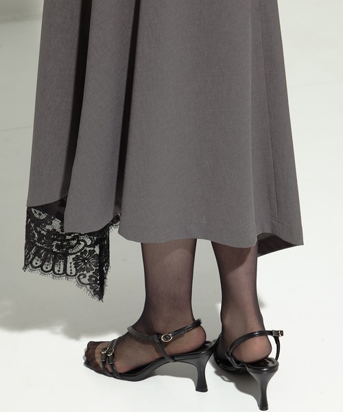 AKANE UTSUNOMIYA（アカネウツノミヤ）の「【AKANE UTSUNOMIYA/アカネウツノミヤ】《STUDIOUS別注》 lace hem skirt/レースヘムスカート（スカート・レディース・ブラック/グレー・36/38）」の9枚目の写真