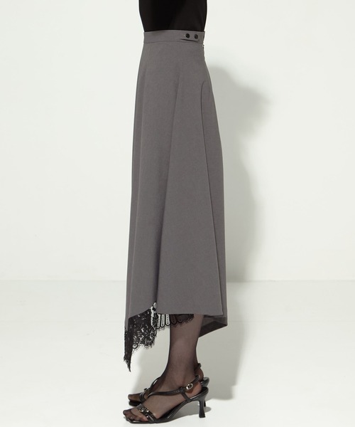 AKANE UTSUNOMIYA（アカネウツノミヤ）の「【AKANE UTSUNOMIYA/アカネウツノミヤ】《STUDIOUS別注》 lace hem skirt/レースヘムスカート（スカート・レディース・ブラック/グレー・36/38）」の21枚目の写真