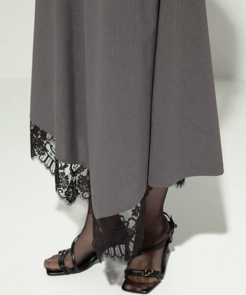 AKANE UTSUNOMIYA（アカネウツノミヤ）の「【AKANE UTSUNOMIYA/アカネウツノミヤ】《STUDIOUS別注》 lace hem skirt/レースヘムスカート（スカート・レディース・ブラック/グレー・36/38）」の13枚目の写真