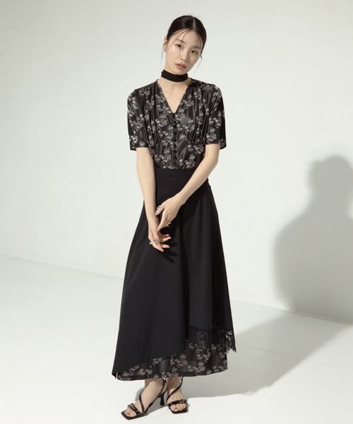 AKANE UTSUNOMIYA（アカネウツノミヤ）の「【AKANE UTSUNOMIYA/アカネウツノミヤ】《STUDIOUS別注》 lace hem skirt/レースヘムスカート（スカート・レディース・ブラック/グレー・36/38）」の3枚目の写真