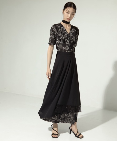 AKANE UTSUNOMIYA（アカネウツノミヤ）の「【AKANE UTSUNOMIYA/アカネウツノミヤ】《STUDIOUS別注》 lace hem skirt/レースヘムスカート（スカート・レディース・ブラック/グレー・36/38）」の6枚目の写真