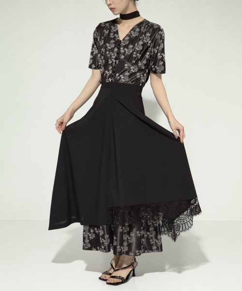 AKANE UTSUNOMIYA（アカネウツノミヤ）の「【AKANE UTSUNOMIYA/アカネウツノミヤ】《STUDIOUS別注》 lace hem skirt/レースヘムスカート（スカート・レディース・ブラック/グレー・36/38）」の7枚目の写真
