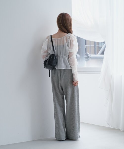 Kastane(カスタネ)の「【低身長サイズ/2サイズ展開/無地&チェック】ペプラムキャミサロペット(サロペット/オーバーオール・レディース・ブラック系その他/ブラック/アイボリー・1/0)」の7枚目の写真