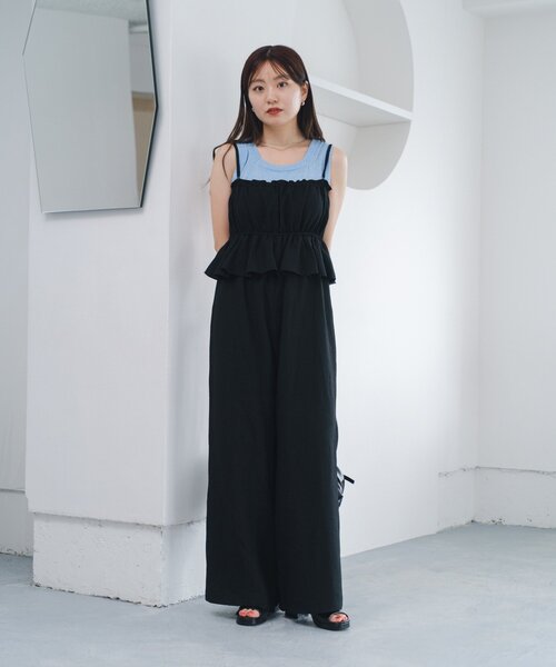 新品　アベイル　なっぴ yumi オールインワン　サロペット　カスタネ　L 新品 アベイル なっぴ yumi オールインワン サロペット カスタネ