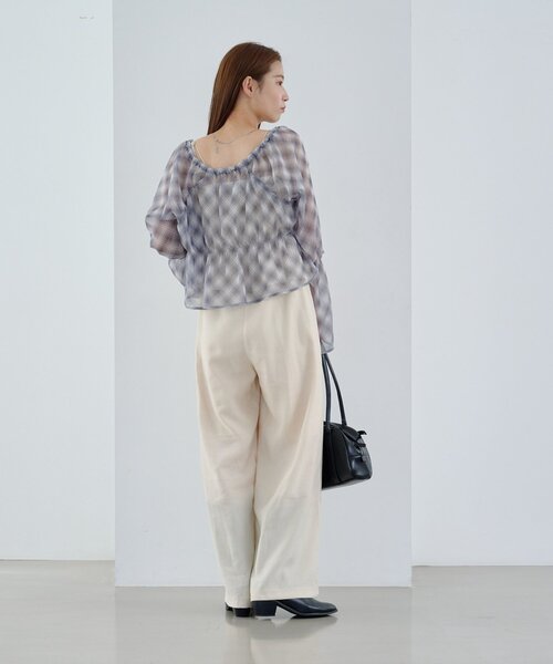 低身長サイズ/2サイズ展開/無地&チェック】ペプラムキャミ
