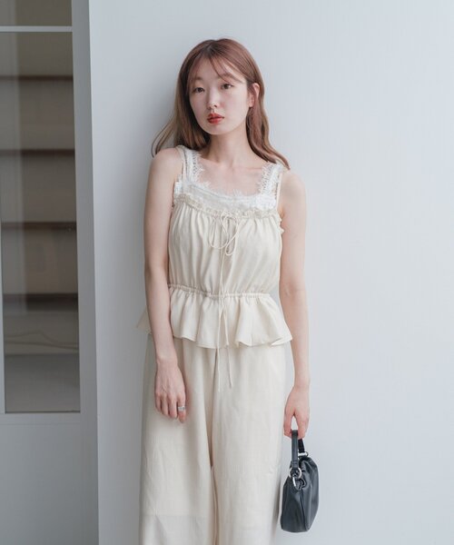 Kastane／ペプラムキャミサロペット カスタネ ペプラムキャミサロペット 低身長サイズ/2サイズ展開