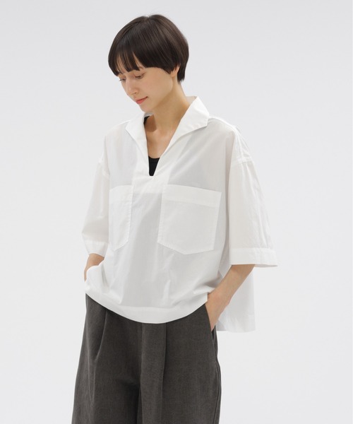 ブラウス シャツ GARMENT DYE COTTON POPLIN レディース GARMENT DYE COTTON POPLIN（シャツ/ブラウス）｜MHL