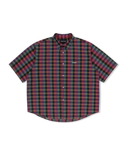 YESEYESEE（イエスアイシー）の「SN-Logo Short Sleeve Check Shirt（シャツ/ブラウス・メンズ・マルチ/ネイビー/ライトブルー・S/XL/M/L）」の3枚目の写真