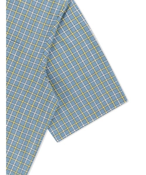 YESEYESEE（イエスアイシー）の「SN-Logo Short Sleeve Check Shirt（シャツ/ブラウス・メンズ・マルチ/ネイビー/ライトブルー・S/XL/M/L）」の17枚目の写真
