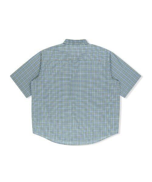YESEYESEE（イエスアイシー）の「SN-Logo Short Sleeve Check Shirt（シャツ/ブラウス・メンズ・マルチ/ネイビー/ライトブルー・S/XL/M/L）」の13枚目の写真