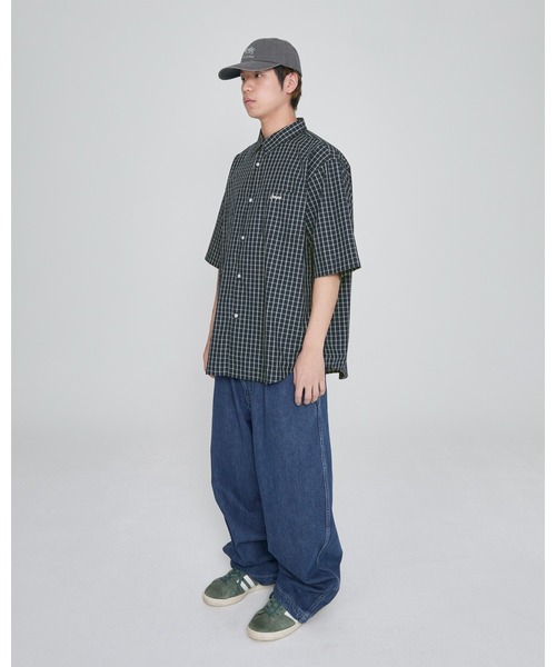 YESEYESEE（イエスアイシー）の「SN-Logo Short Sleeve Check Shirt（シャツ/ブラウス・メンズ・マルチ/ネイビー/ライトブルー・S/XL/M/L）」の10枚目の写真