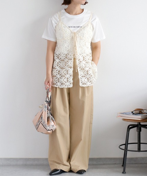 cepo(セポ)の「〈さらっと涼しい、シルキータッチ♪〉シルケットショートスリーブロゴTee(Tシャツ/カットソー・レディース・ブラック/オフホワイト/ブラウン・M)」の7枚目の写真