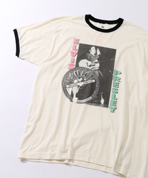 JOURNAL STANDARD relume（ジャーナルスタンダード　レリューム）の「BLUESCENTRIC 別注 リンガーT ”PINK & LIME ELVIS PRESLEY HIPS”（Tシャツ/カットソー・メンズ）」