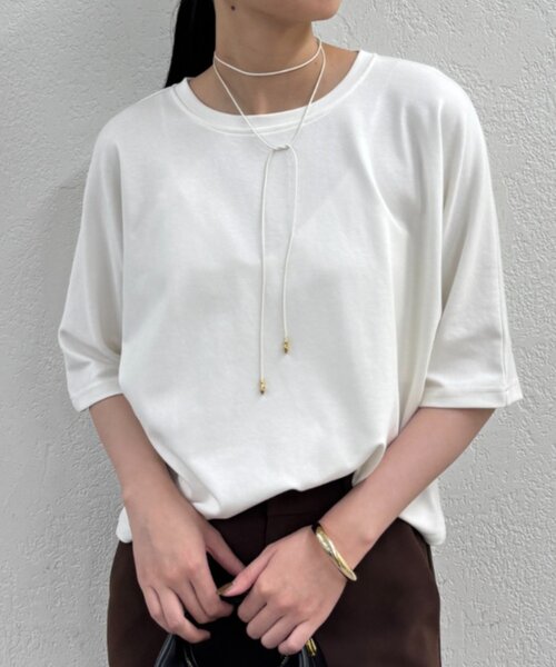 LOUNGEDRESS(ラウンジドレス)の「ドルマンカットソー(Tシャツ/カットソー・レディース・ブラック/オフホワイト/ブラウン・FREE)」の12枚目の写真