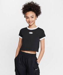 NIKE | ナイキ スポーツウェア ジュニア (ガールズ) クロップド Tシャツ / Nike Sportswear Big Kids' (Girls') Cropped T-Shirt HV5726-010 Black(Tシャツ/カットソー)