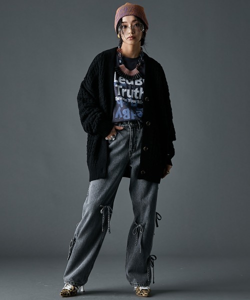 GEVS.(ジェイヴィス)の「ロゴプリントロングスリーブTシャツ<大きいサイズ有>GEVS.(Tシャツ/カットソー・レディース・チャコールグレー/ライトグレー系・5L/4L/3L/LL/L/M)」の7枚目の写真