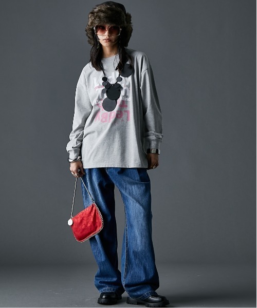 GEVS.(ジェイヴィス)の「ロゴプリントロングスリーブTシャツ<大きいサイズ有>GEVS.(Tシャツ/カットソー・レディース・チャコールグレー/ライトグレー系・5L/4L/3L/LL/L/M)」の14枚目の写真
