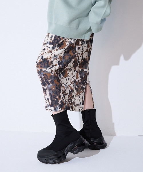 JEANASIS（ジーナシス）の「【抗菌防臭テープ付き】ストレッチクリアスニーカーブーツ/573251（ブーツ・レディース・ブラック/ブラック系その他/グレー系その他/ブラック系その他2・MEDIUM/LARGE）」の3枚目の写真