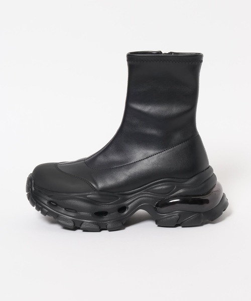 JEANASIS（ジーナシス）の「【抗菌防臭テープ付き】ストレッチクリアスニーカーブーツ/573251（ブーツ・レディース・ブラック/ブラック系その他/グレー系その他/ブラック系その他2・MEDIUM/LARGE）」の8枚目の写真