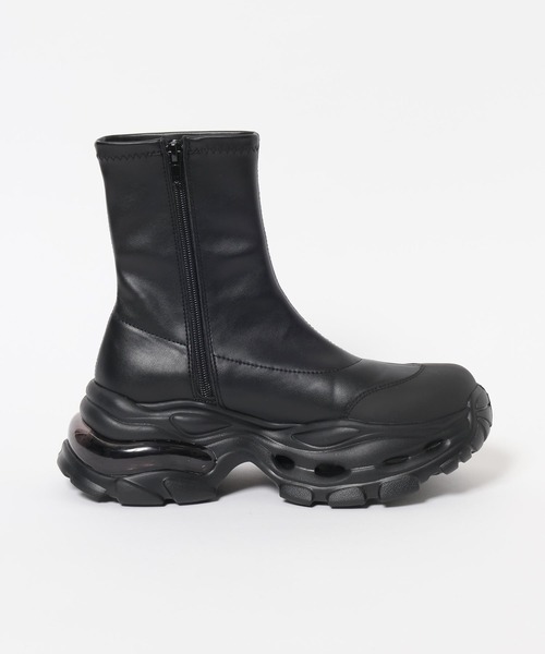 JEANASIS（ジーナシス）の「【抗菌防臭テープ付き】ストレッチクリアスニーカーブーツ/573251（ブーツ・レディース・ブラック/ブラック系その他/グレー系その他/ブラック系その他2・MEDIUM/LARGE）」の9枚目の写真