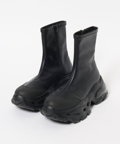 JEANASIS（ジーナシス）の「【抗菌防臭テープ付き】ストレッチクリアスニーカーブーツ/573251（ブーツ・レディース・ブラック/ブラック系その他/グレー系その他/ブラック系その他2・MEDIUM/LARGE）」の21枚目の写真