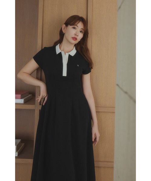 ワンピース Herlipto Short Sleeve Polo Mini Dress rose】Short Sleeve Polo Mini Dress