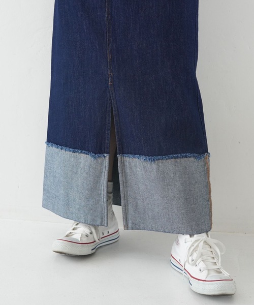ロールアップデニムロングスカート セール】ロールアップデニムロングスカート-ZOZOMARKET by