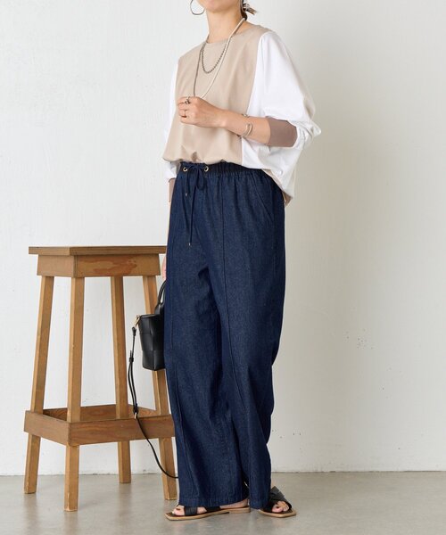 Jena espace merveilleux（ジェナ　エスパスメルヴェイユ）の「配色ドルマンカットソー（Tシャツ/カットソー・レディース・ブラック/カーキ/ベージュ・FREE）」の14枚目の写真