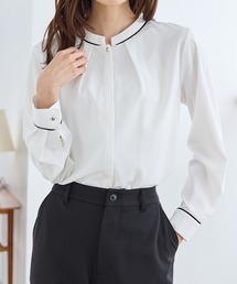 Honeys | 配色バンドカラーブラウス(シャツ/ブラウス)