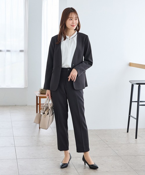 Honeys（ハニーズ）の「配色バンドカラーブラウス（シャツ/ブラウス・レディース・ネイビー/ブルー系/ホワイト系その他/グレー系/ホワイト・L/LL/3L/M/S）」の8枚目の写真