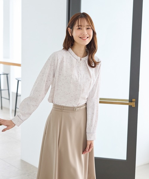 Honeys（ハニーズ）の「配色バンドカラーブラウス（シャツ/ブラウス・レディース・ネイビー/ブルー系/ホワイト系その他/グレー系/ホワイト・L/LL/3L/M/S）」の16枚目の写真