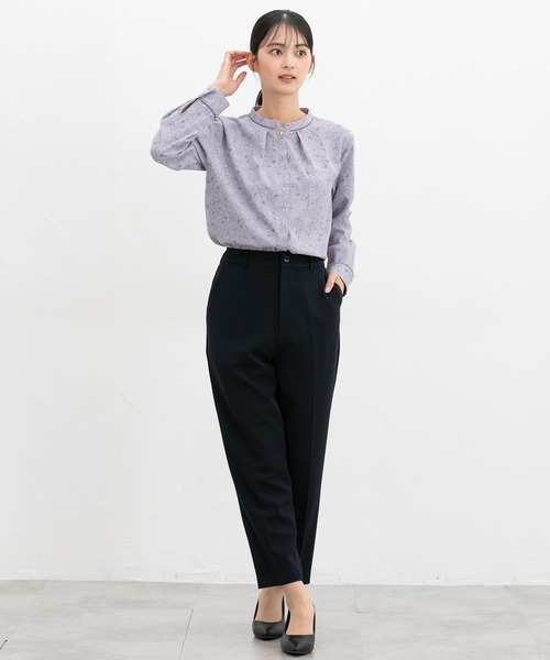 Honeys（ハニーズ）の「配色バンドカラーブラウス（シャツ/ブラウス・レディース・ネイビー/ブルー系/ホワイト系その他/グレー系/ホワイト・L/LL/3L/M/S）」の18枚目の写真