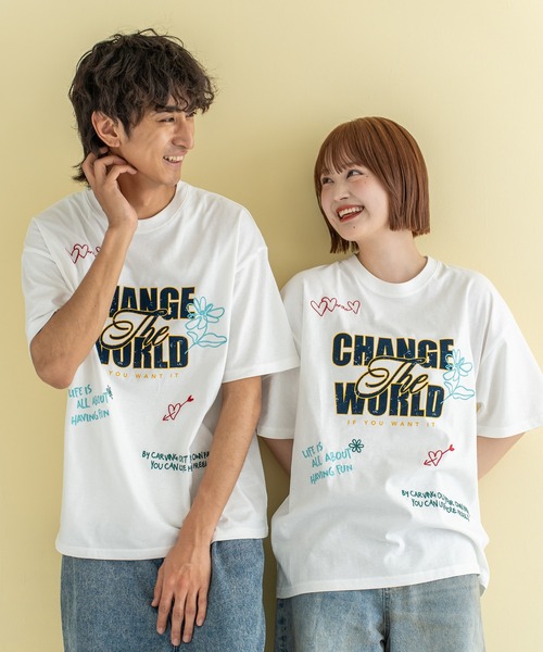 Quash（クアッシュ）の「フロッキー刺繍Tシャツ（Tシャツ/カットソー・メンズ・ネイビー/イエロー/ホワイト・MEDIUM/LARGE）」の2枚目の写真