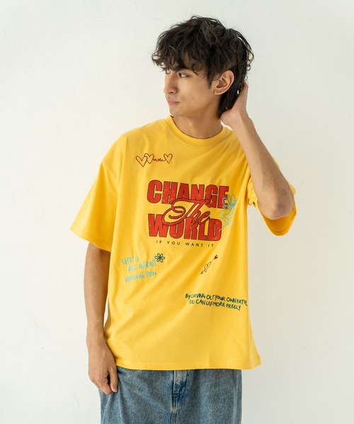 Quash（クアッシュ）の「フロッキー刺繍Tシャツ（Tシャツ/カットソー・メンズ・ネイビー/イエロー/ホワイト・MEDIUM/LARGE）」の4枚目の写真