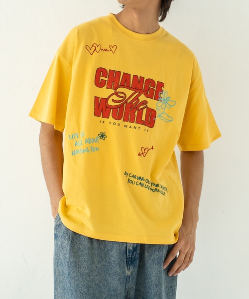 Quash（クアッシュ）の「フロッキー刺繍Tシャツ（Tシャツ/カットソー・メンズ・ネイビー/イエロー/ホワイト・MEDIUM/LARGE）」の6枚目の写真