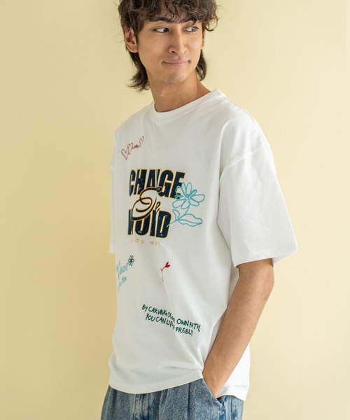 Quash（クアッシュ）の「フロッキー刺繍Tシャツ（Tシャツ/カットソー・メンズ・ネイビー/イエロー/ホワイト・MEDIUM/LARGE）」の14枚目の写真