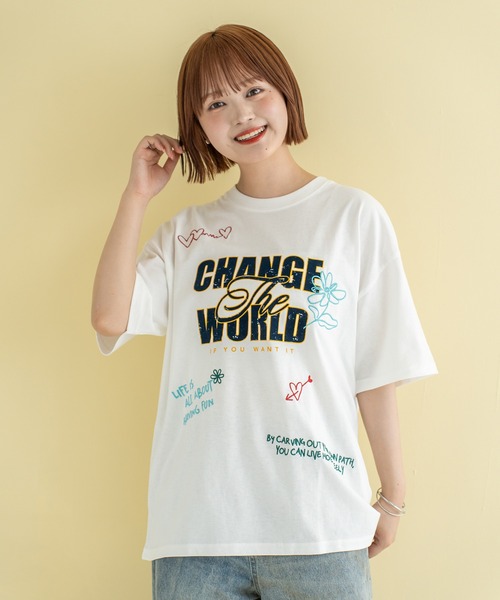 Quash（クアッシュ）の「フロッキー刺繍Tシャツ（Tシャツ/カットソー・メンズ・ネイビー/イエロー/ホワイト・MEDIUM/LARGE）」の20枚目の写真