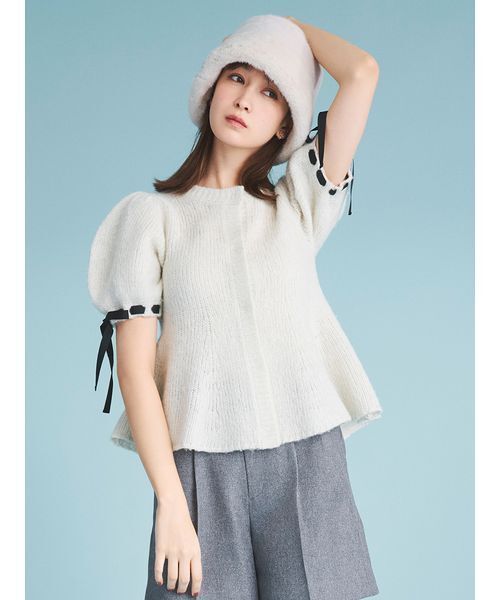 CELFORD リボンディテールペプラムカーディガン リボンディテールペプラムカーディガン（カーディガン/ボレロ