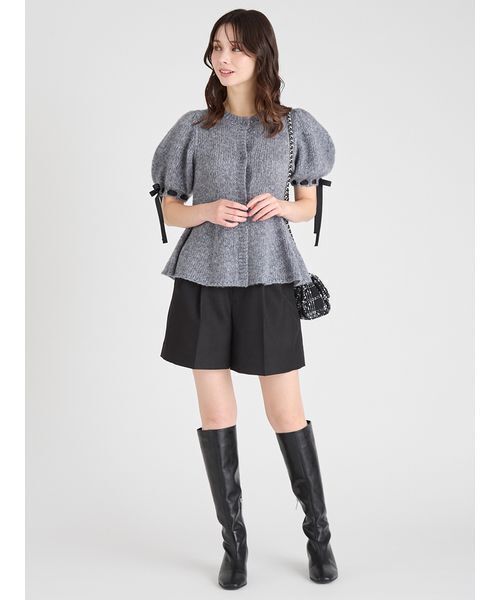 リボンディテールペプラムカーディガン　１回のみ着用 リボンディテールペプラムカーディガン（カーディガン/ボレロ